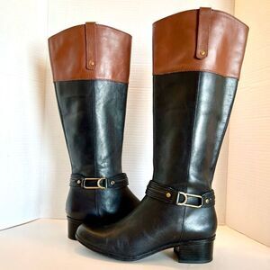 BANDOLINO Leather Coloradee Riding Boot Two Tone 7.5 M
